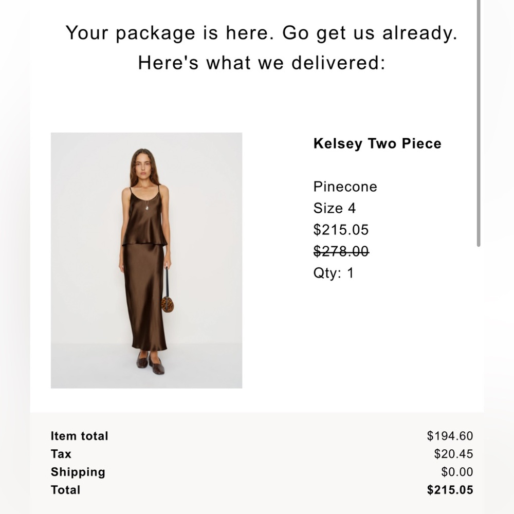 Reformation Brown Kelsey Two Piece Set Maxi skirt - Picture 3 of 3